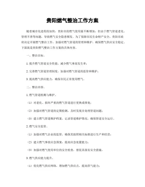 贵阳燃气整治工作方案