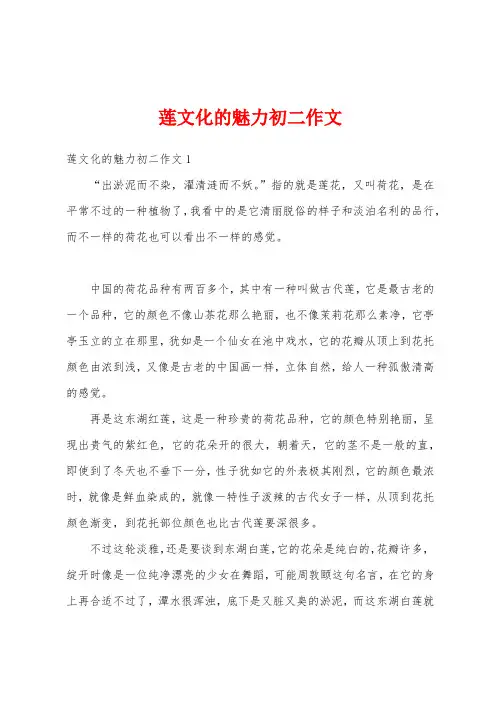 莲文化的魅力初二作文