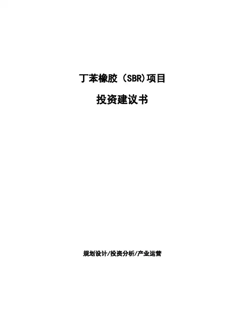 丁苯橡胶(SBR)项目投资建议书