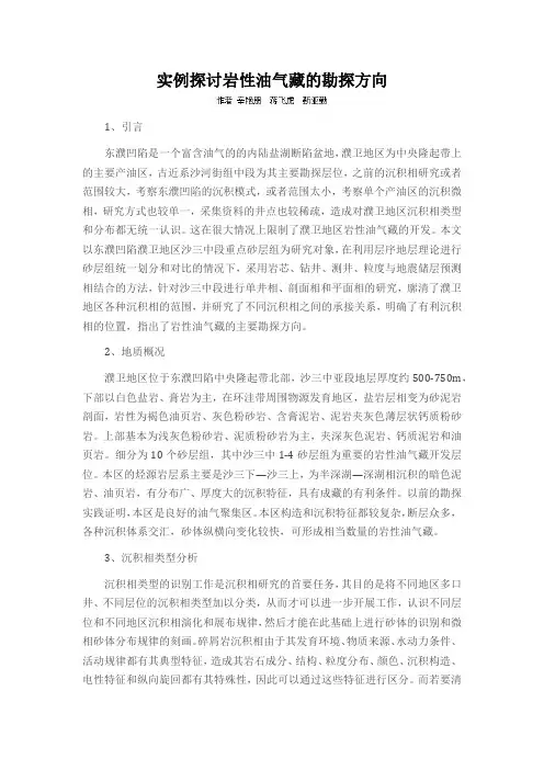 实例探讨岩性油气藏的勘探方向