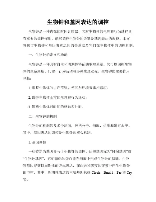 生物钟和基因表达的调控