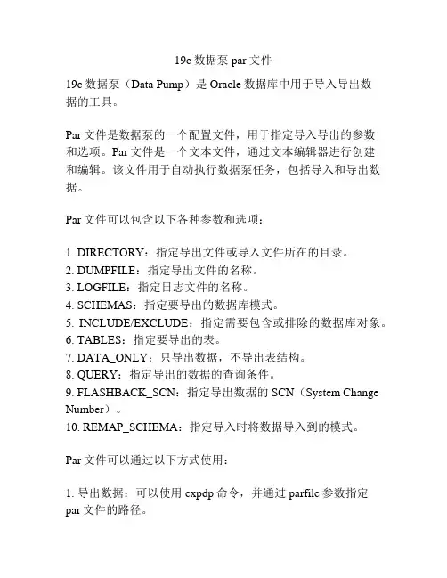 19c数据泵par文件