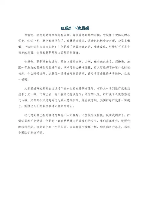 红绿灯下读后感