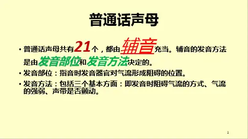 普通话 声母PPT