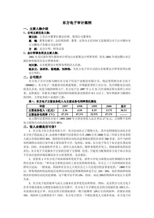 东方电子审计案例