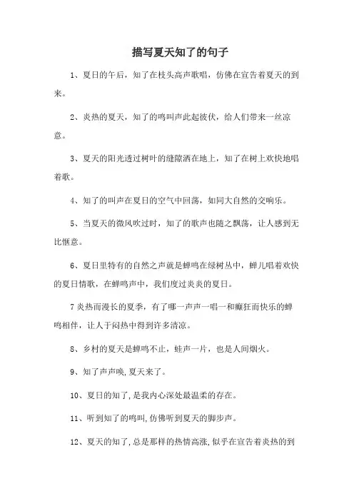 描写夏天知了的句子