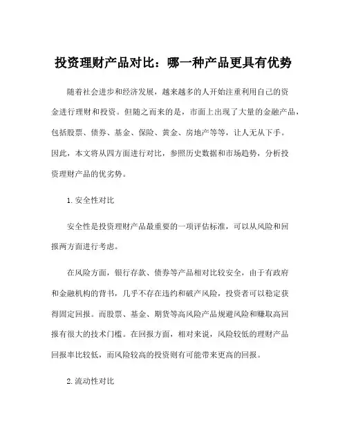 投资理财产品对比：哪一种产品更具有优势