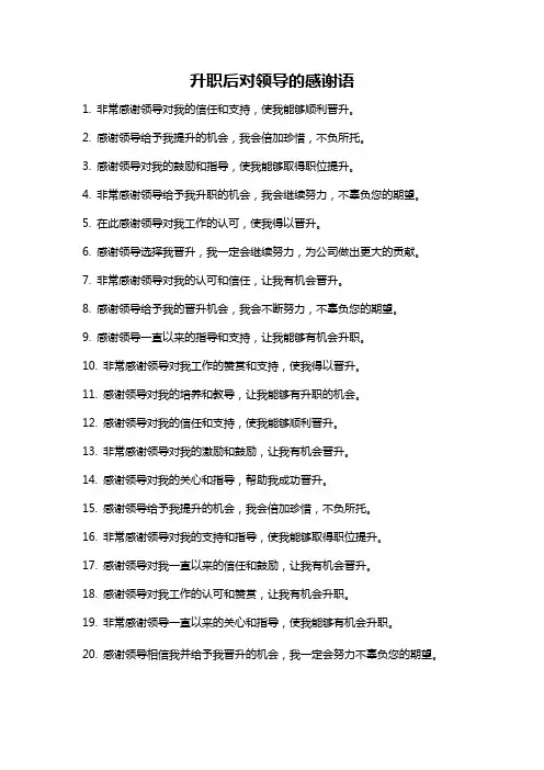 升职后对领导的感谢语
