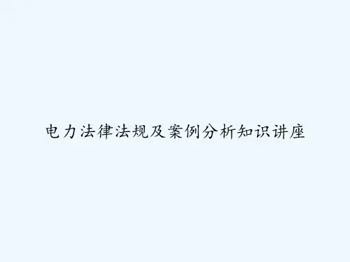 电力法律法规及案例分析知识讲座 PPT