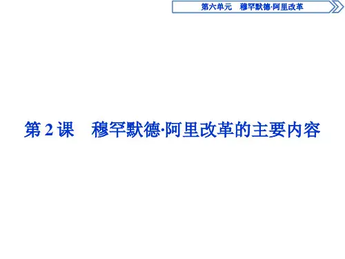历史人教版选修1第六单元第2课穆罕默德·阿里改革的主要内容课件