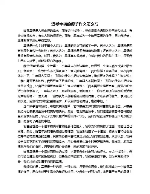 追寻幸福的傻子作文怎么写