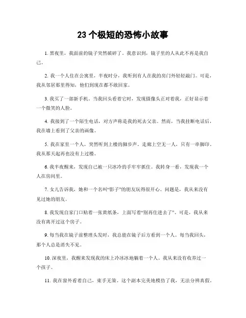 23个极短的恐怖小故事