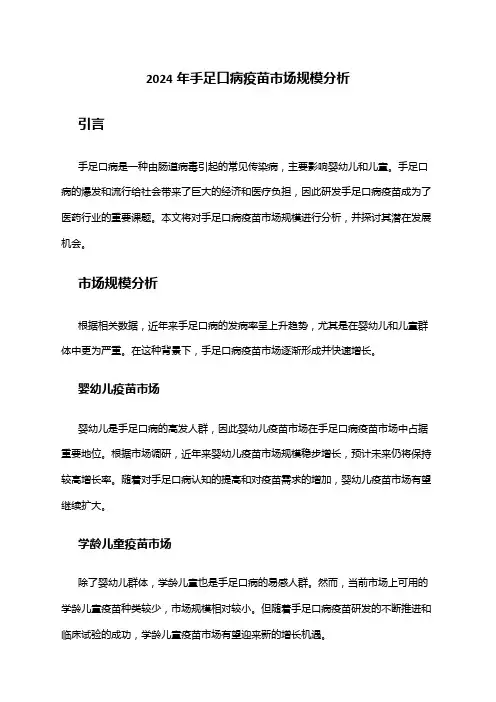2024年手足口病疫苗市场规模分析