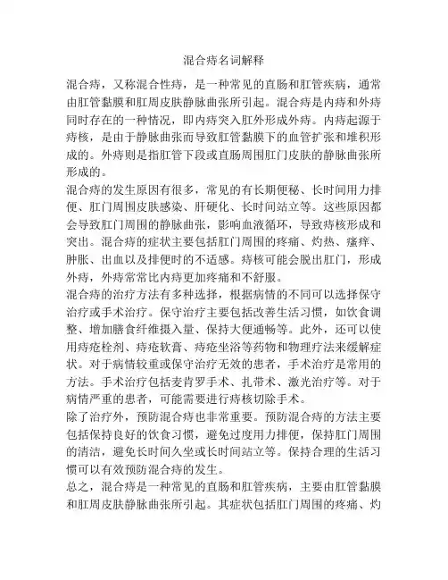 混合痔名词解释