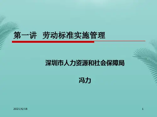 劳动标准讲义.优秀精选PPT