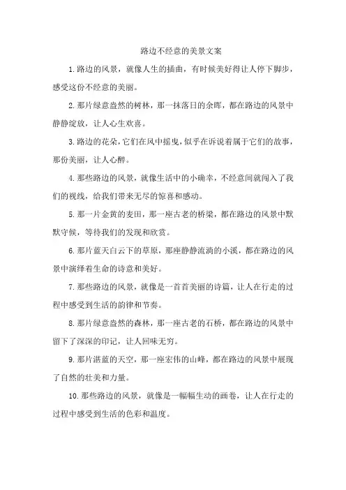 路边不经意的美景文案