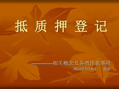 抵质押登记注意事项