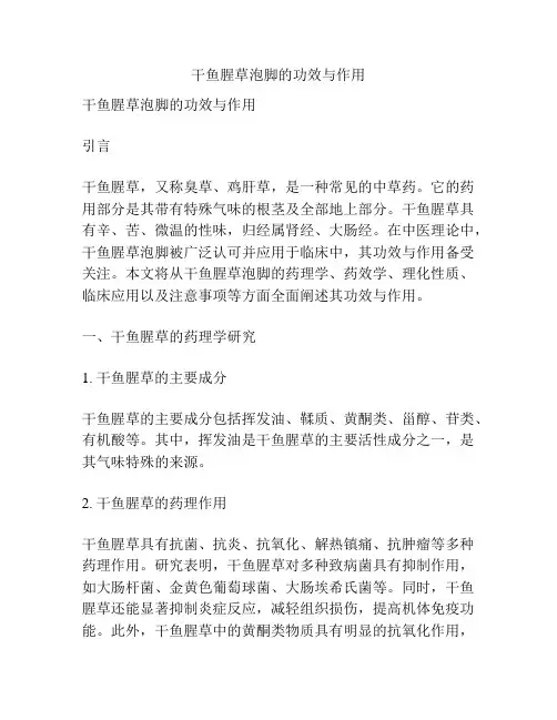 干鱼腥草泡脚的功效与作用