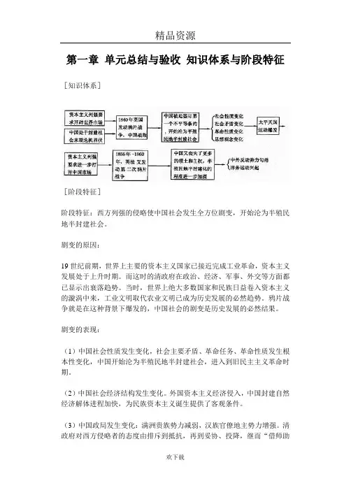 高一中国近代现代史上册第一章知识体系与阶段特征