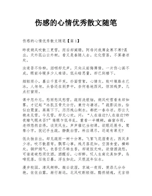 伤感的心情优秀散文随笔