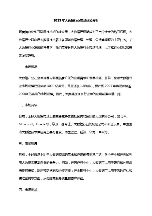 2023年大数据行业市场环境分析