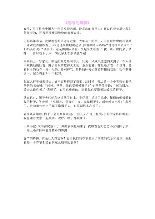 《春节的舞狮》