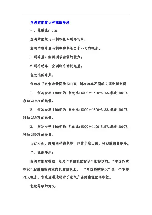 空调的能效比和能效等级