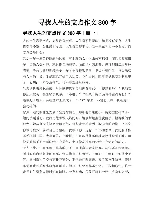 寻找人生的支点作文800字