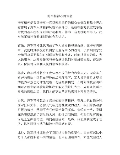 海军精神心得体会