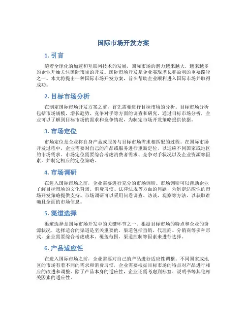 国际市场开发方案