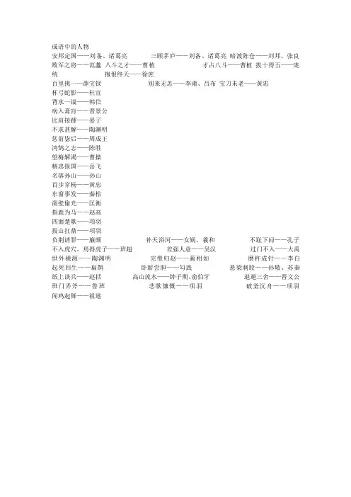 成语中的人物
