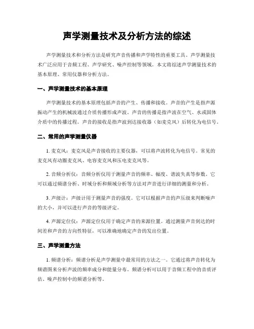 声学测量技术及分析方法的综述