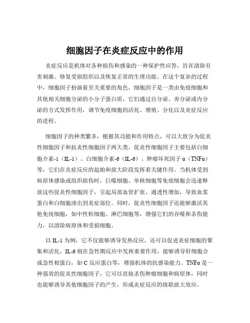 细胞因子在炎症反应中的作用