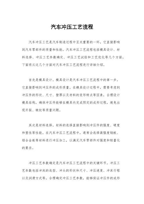 汽车冲压工艺流程