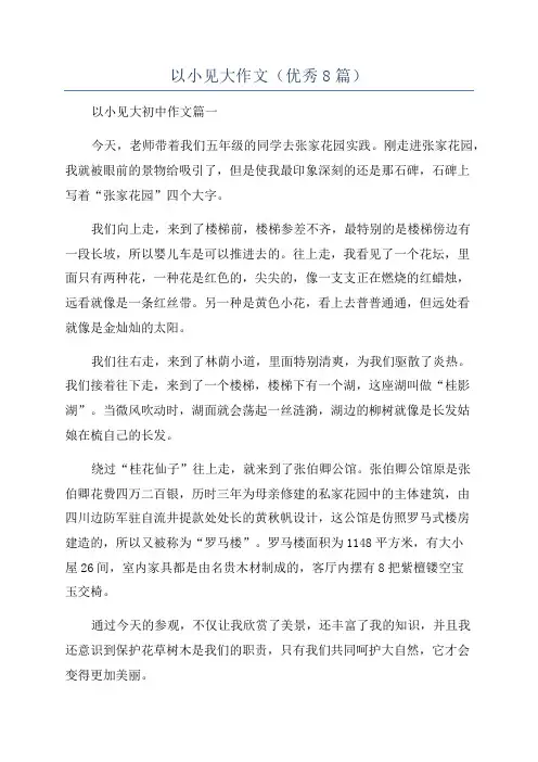 以小见大作文(优秀8篇)