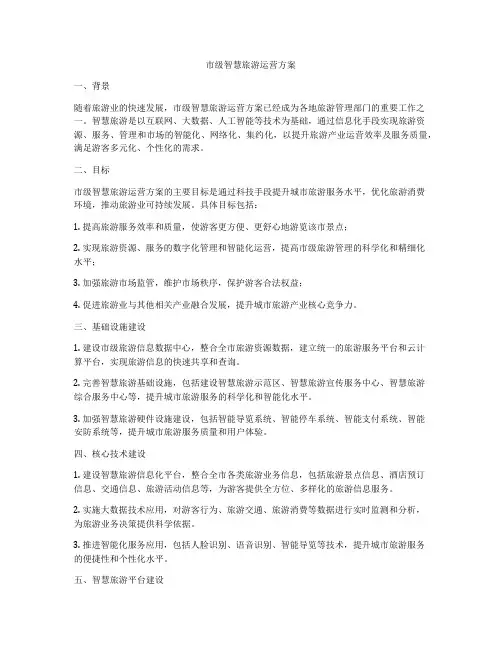 市级智慧旅游运营方案