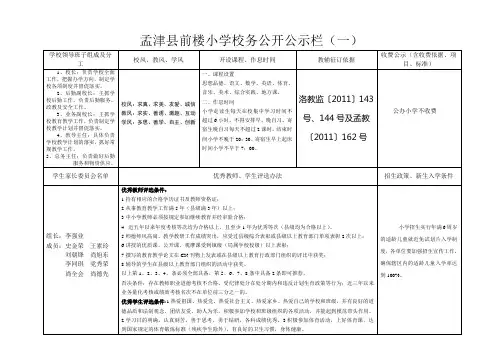 小学校务公开公示栏