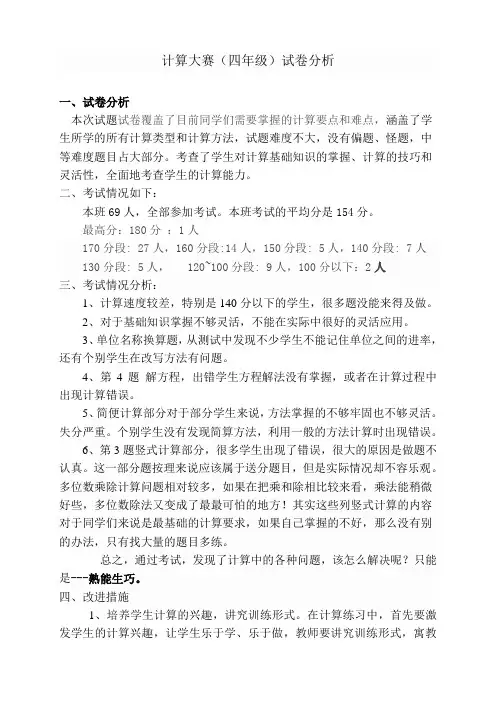 计算能力大赛总结