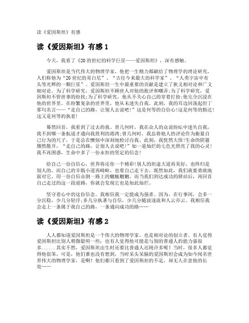 读《爱因斯坦》有感