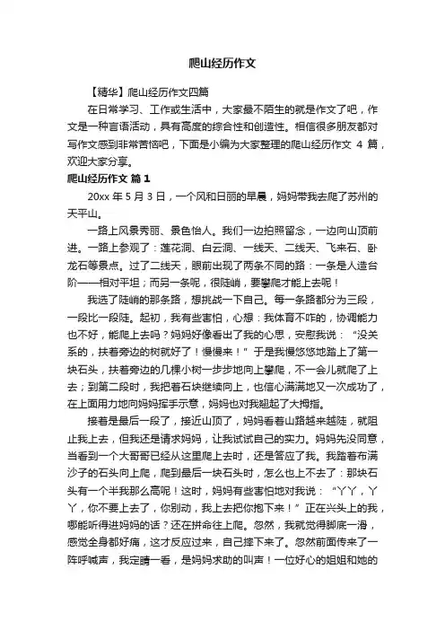 【精华】爬山经历作文四篇