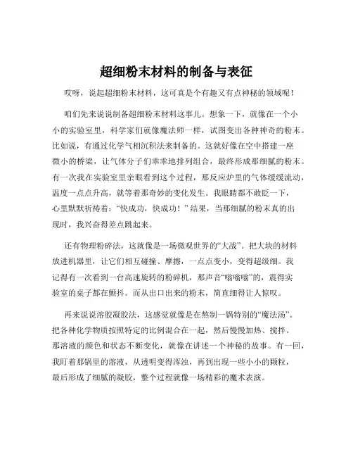 超细粉末材料的制备与表征