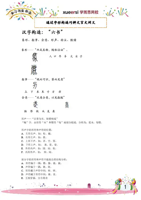 通过字形构造巧辨文言文词义