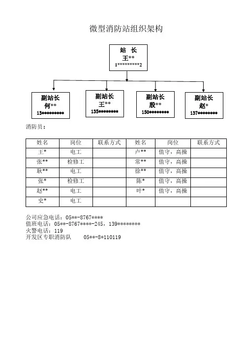 微型消防站建设档案