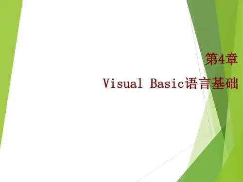 Visual Basic 程序设计教程(2013年版)第4章 VB语言基础