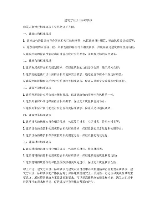如何做建筑方案设计标准要求