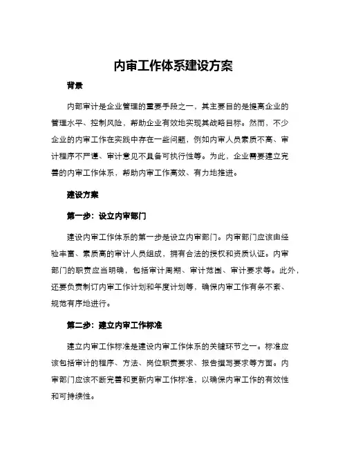 内审工作体系建设方案