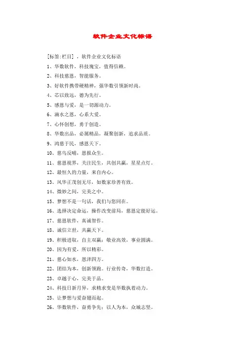 软件企业文化标语