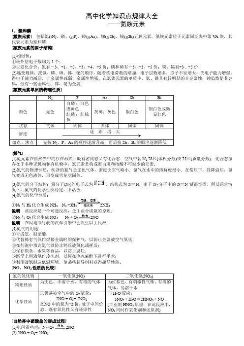 高中化学知识点—氮族元素