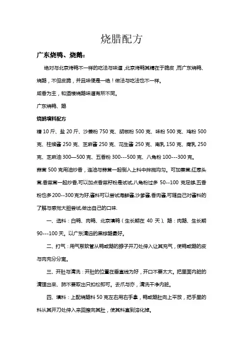烧腊配方大全 Microsoft Word 文档