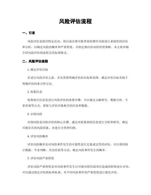 风险评估流程